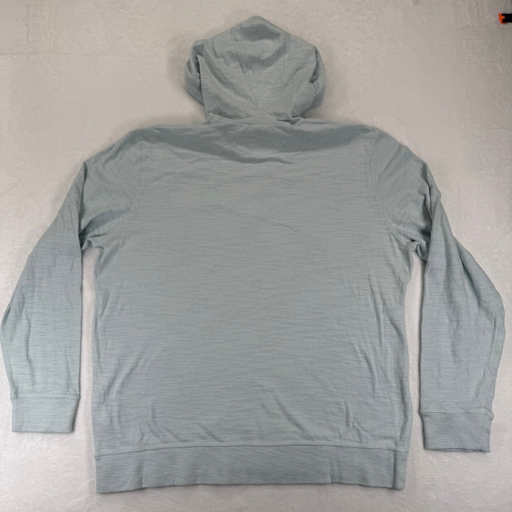 Faherty Light Blue Hooded Sweatshirt with White Stripe - Picture 6 of 7